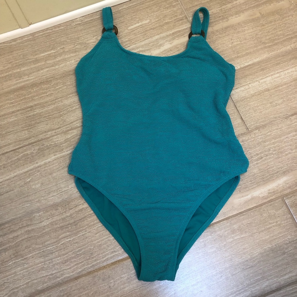 Shade & Shore Teal/Green One-Piece Swimsuit Size M (8-10)